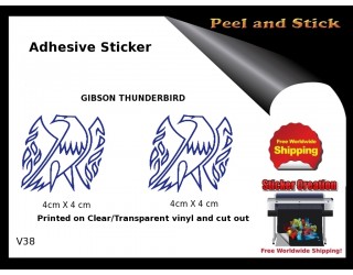 Gibson Thunderbird Firebird Guitar Adhesive Sticker v45